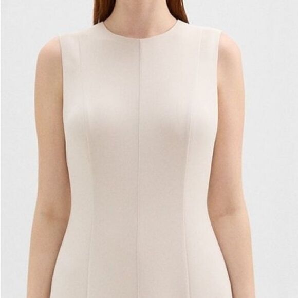 Theory NWT Sleeveless crepe midi dress in Rice Size 2 - Picture 7 of 8